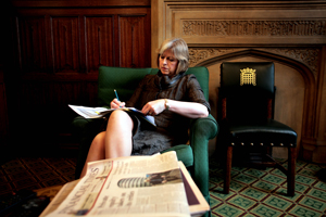 Theresa May in her office at the House