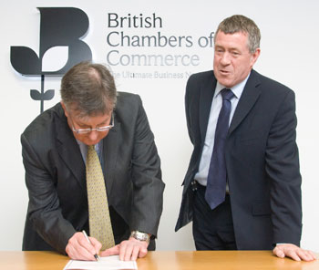 BCC�s DG signing Skills Pledge with John Denham MP